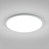 Minimalist Ultra-thin White Round Flush Mount Light Image - 2