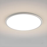 Minimalist Ultra-thin White Round Flush Mount Light Image - 3