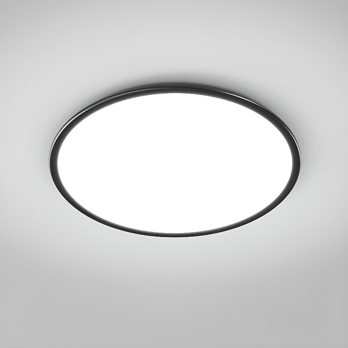 Minimalist Ultra-thin White Round Flush Mount Light Image - 5