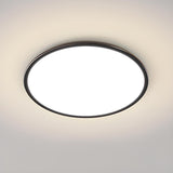 Minimalist Ultra-thin White Round Flush Mount Light Image - 7