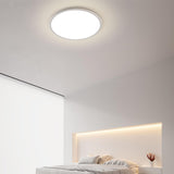 Minimalist Ultra-thin White Round Flush Mount Light Image - 8