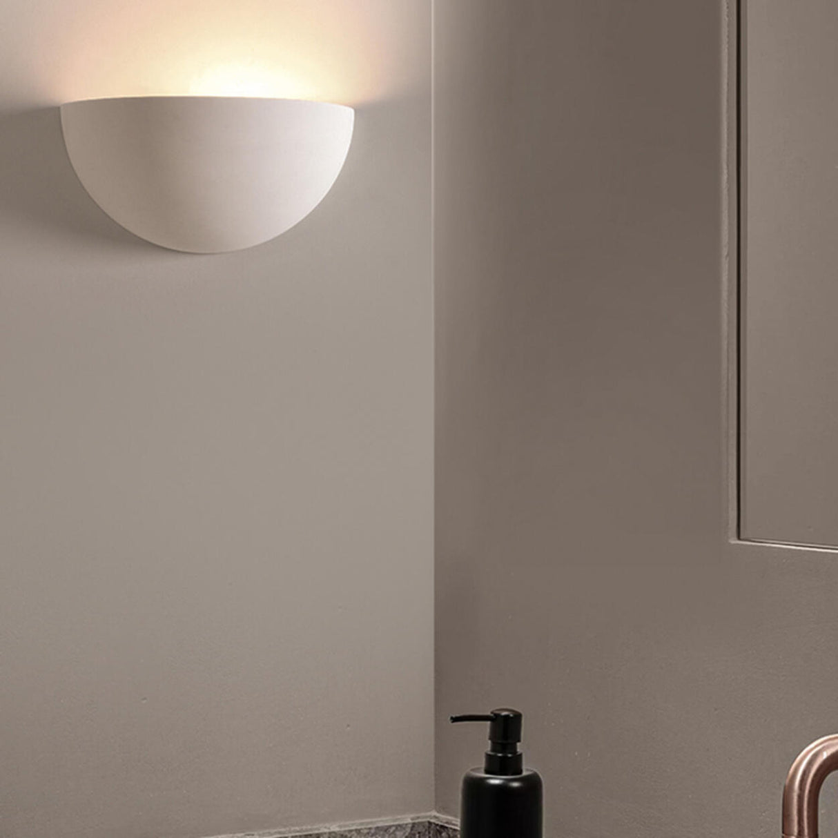 Minimalist Uplight White Half Moon LED Wall Sconce Image - 2