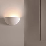 Minimalist Uplight White Half Moon LED Wall Sconce Image - 4