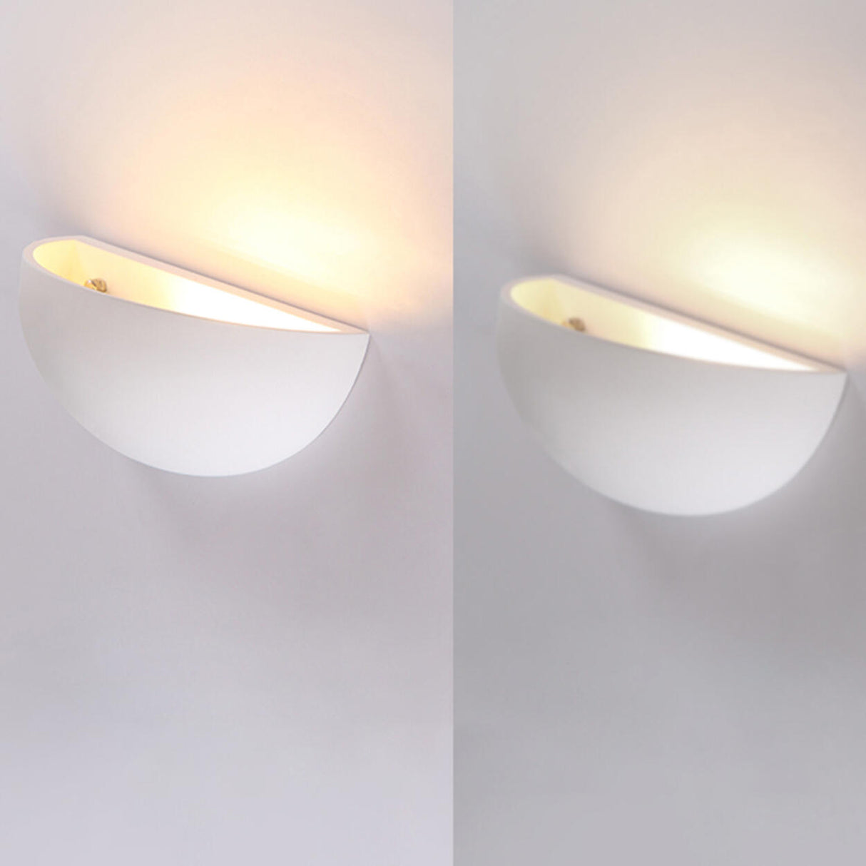 Minimalist Uplight White Half Moon LED Wall Sconce Image - 9