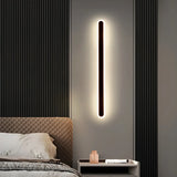 Minimalist Vertical Black Acrylic Exterior Wall Light Image - 13