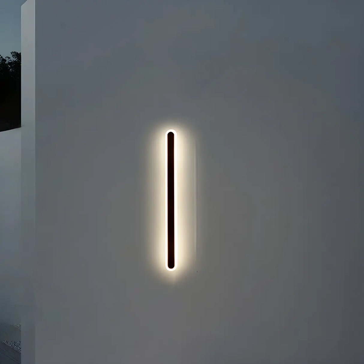 Minimalist Vertical Black Acrylic Exterior Wall Light Image - 2