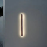 Minimalist Vertical Black Acrylic Exterior Wall Light Image - 3