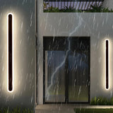 Minimalist Vertical Black Acrylic Exterior Wall Light Image - 4