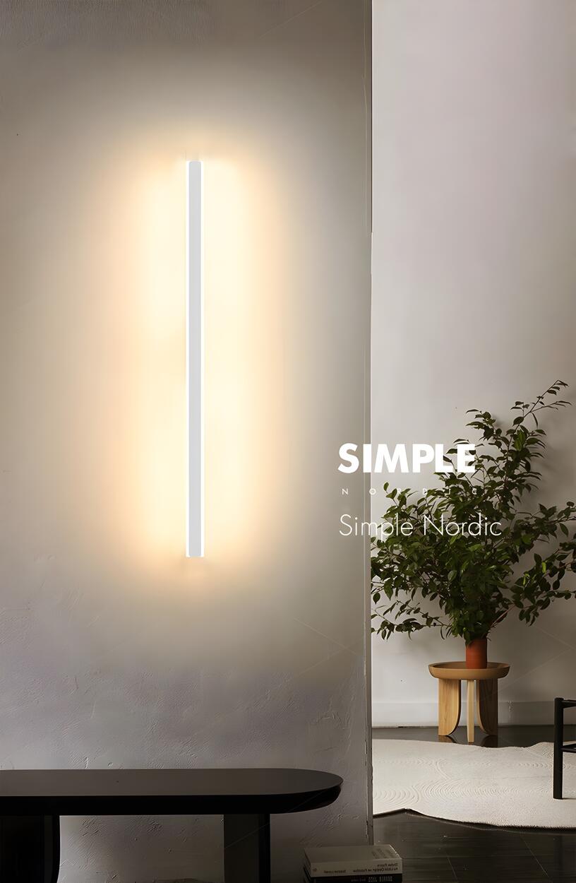 Minimalist Vertical Metal LED Wall Light Fixture Image - 14