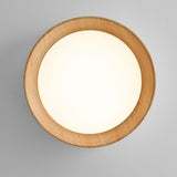 Minimalist Walnut Round Flush Mount Ceiling Light Image - 19