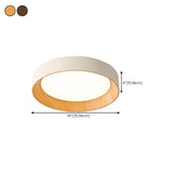 Minimalist Walnut Round Flush Mount Ceiling Light #size