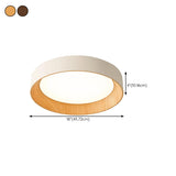 Minimalist Walnut Round Flush Mount Ceiling Light Image - 22