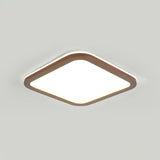 Minimalist Walnut Wood Circle Flush Mount Ceiling Light Image - 16