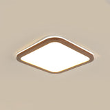 Minimalist Walnut Wood Circle Flush Mount Ceiling Light Image - 17