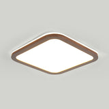 Minimalist Walnut Wood Circle Flush Mount Ceiling Light Image - 18