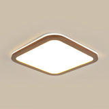 Minimalist Walnut Wood Circle Flush Mount Ceiling Light Image - 19