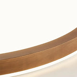 Minimalist Walnut Wood Circle Flush Mount Ceiling Light Image - 24