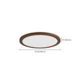 Minimalist Walnut Wood Circle Flush Mount Ceiling Light Image - 30