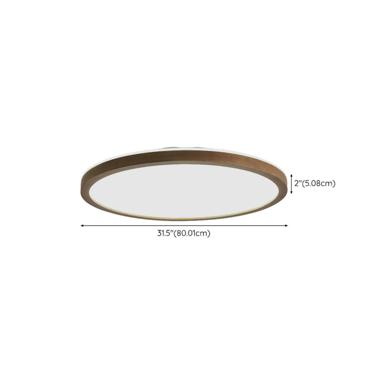 Minimalist Walnut Wood Circle Flush Mount Ceiling Light Image - 33