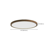 Minimalist Walnut Wood Circle Flush Mount Ceiling Light Image - 33