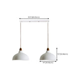 Minimalist White 3-Light Bowl Island Pendant Light #size