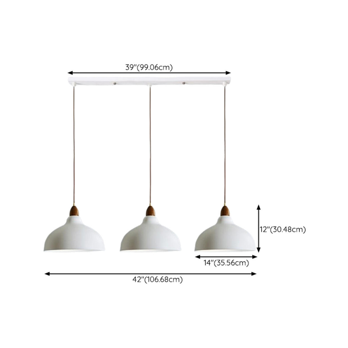 Minimalist White 3-Light Bowl Island Pendant Light Image - 13