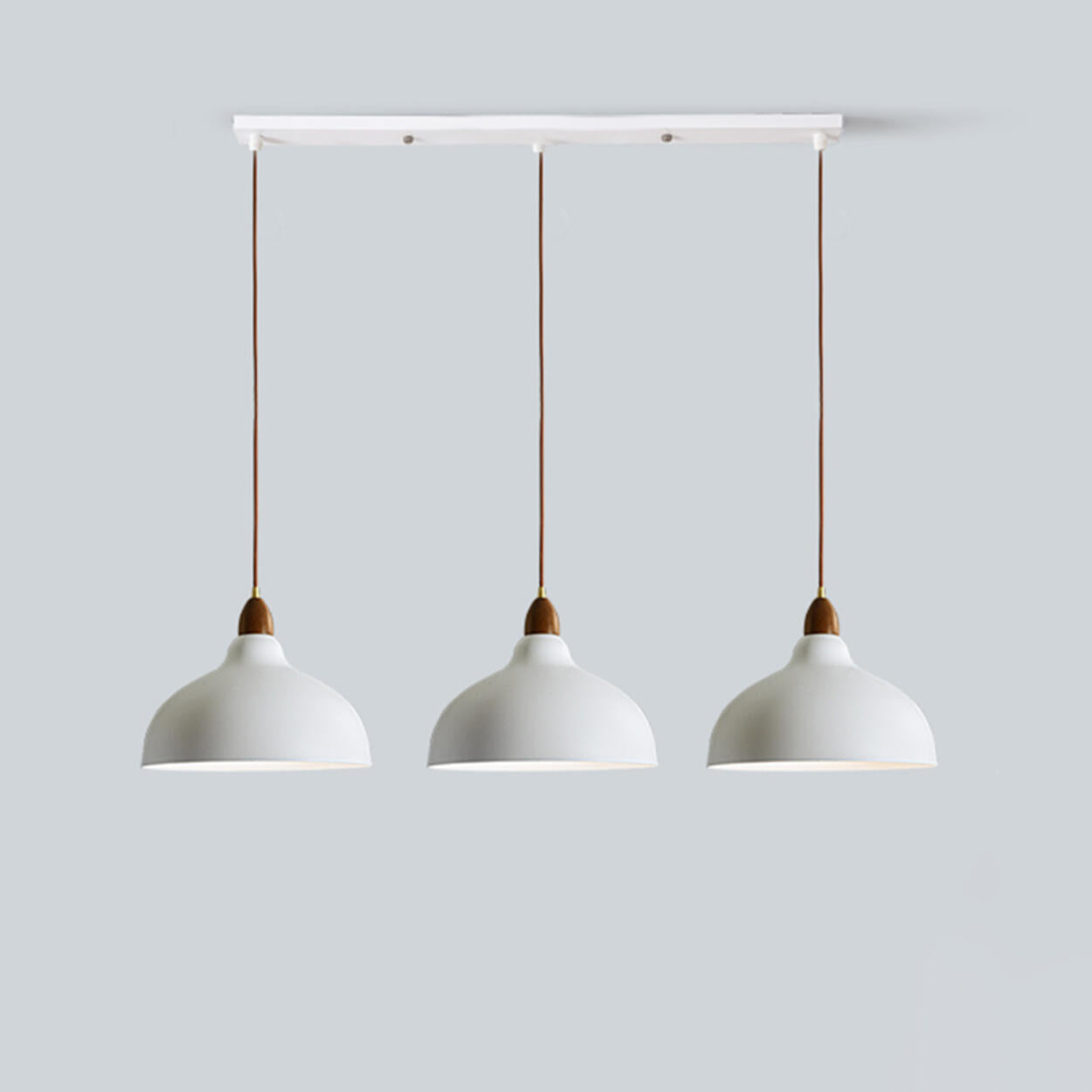 Minimalist White 3-Light Bowl Island Pendant Light Image - 2