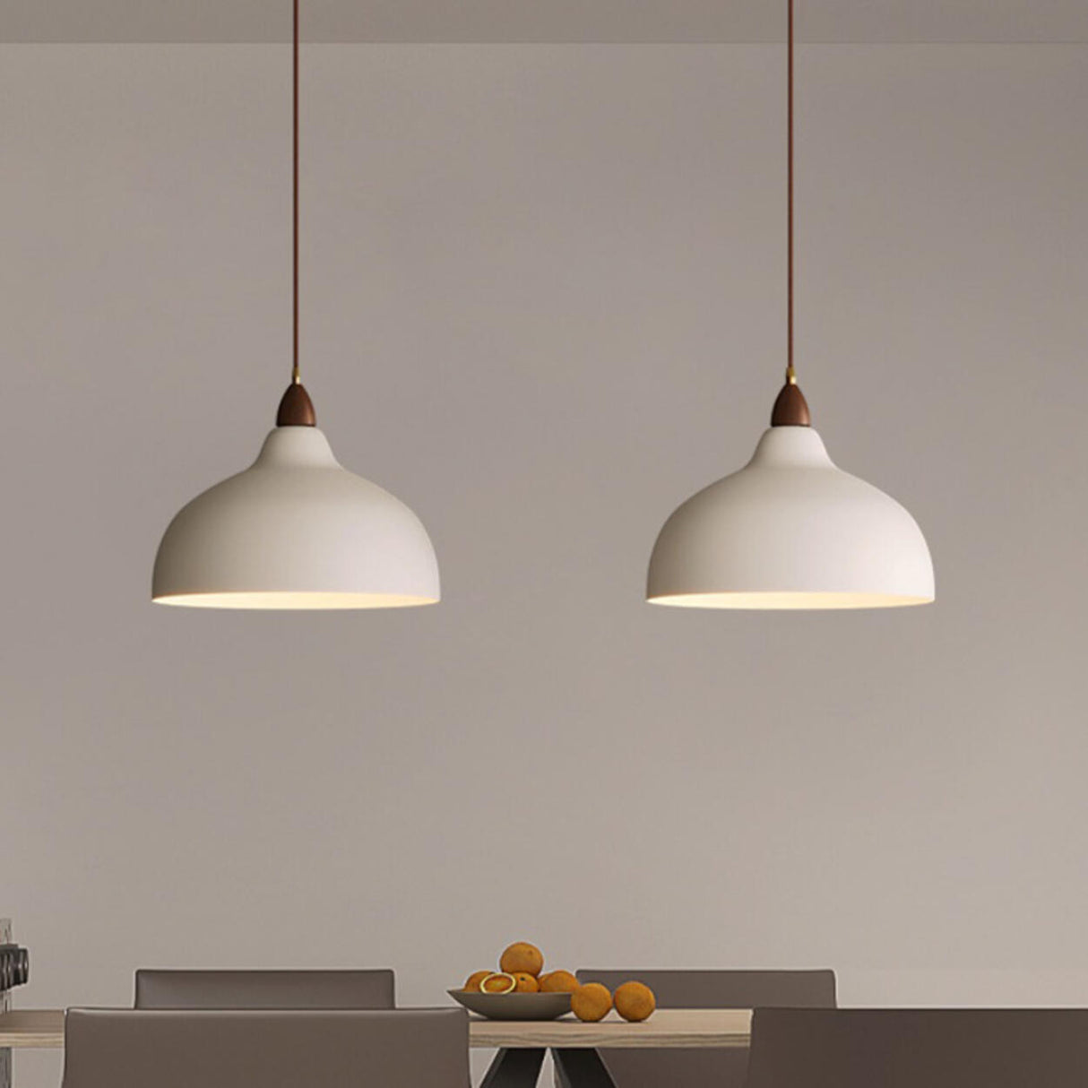 Minimalist White 3-Light Bowl Island Pendant Light Image - 4