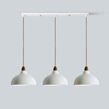 Minimalist White 3-Light Bowl Island Pendant Light Image - 5