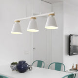 Minimalist White 3-Light Cone Island Pendant Light Image - 6