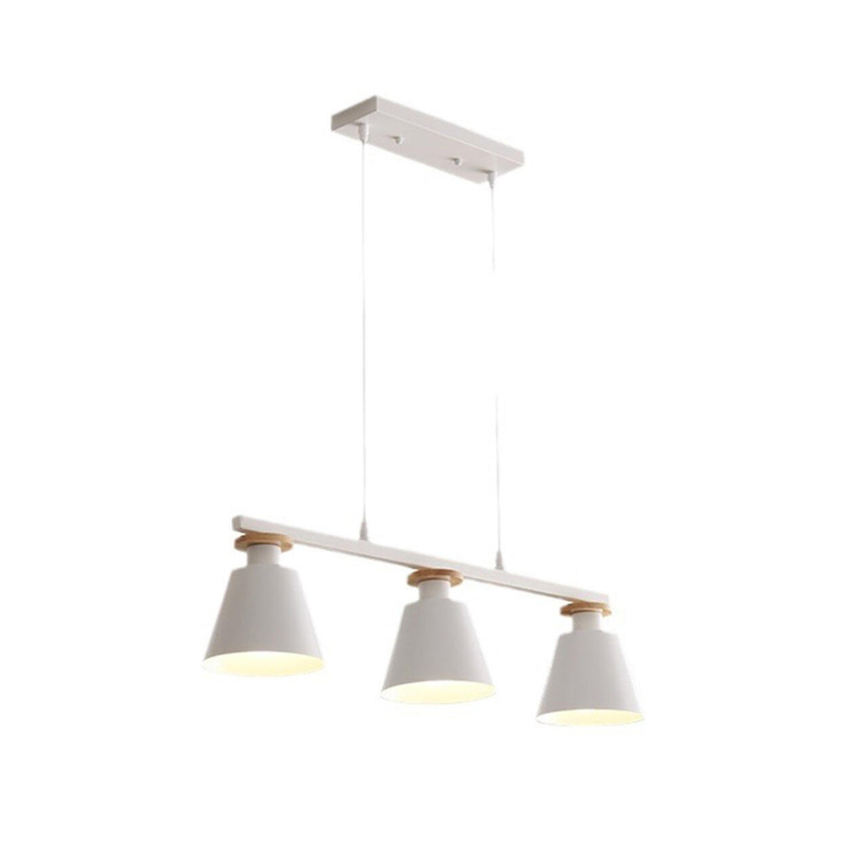 Minimalist White 3-Light Cone Island Pendant Light Image - 8