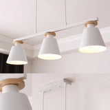 Minimalist White 3-Light Cone Island Pendant Light Image - 9