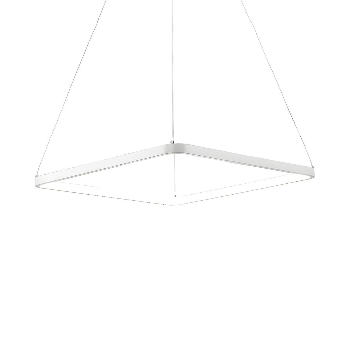 Minimalist White Acrylic LED Square Pendant Light Chandelier Image - 3