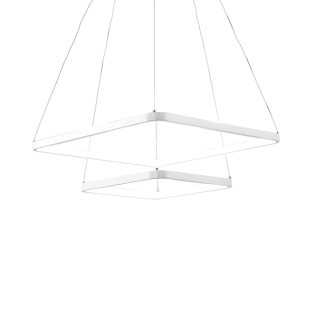 Minimalist White Acrylic LED Square Pendant Light Chandelier Image - 7