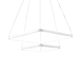 Minimalist White Acrylic LED Square Pendant Light Chandelier Image - 7