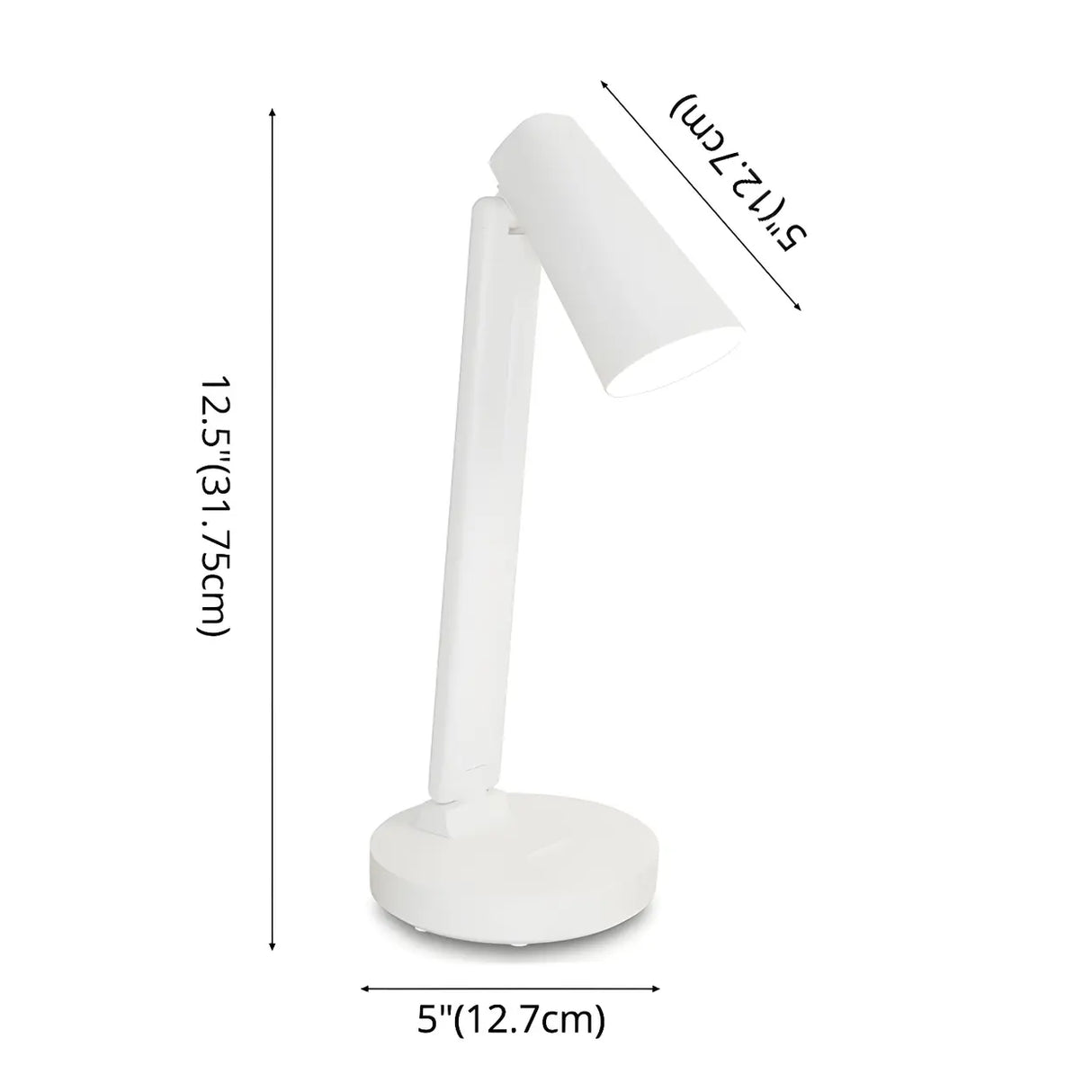 Minimalist White Adjustable Cone LED Study Table Lamp 