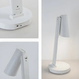 Minimalist White Adjustable Cone LED Study Table Lamp Image - 8