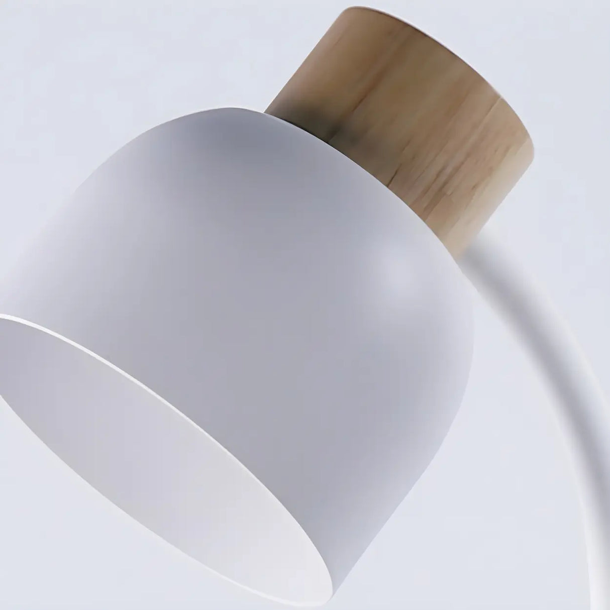 Minimalist White Bowl Shape Shade Metal Table Lamp Image - 4