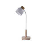 Minimalist White Bowl Shape Shade Metal Table Lamp Image - 5