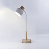 Minimalist White Bowl Shape Shade Metal Table Lamp Image - 6