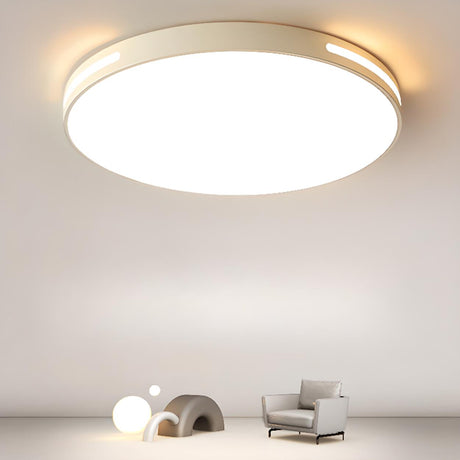 Minimalist White Circle LED Flush Mount Ceiling Light Image - 1