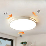 Minimalist White Circle LED Flush Mount Ceiling Light Image - 10