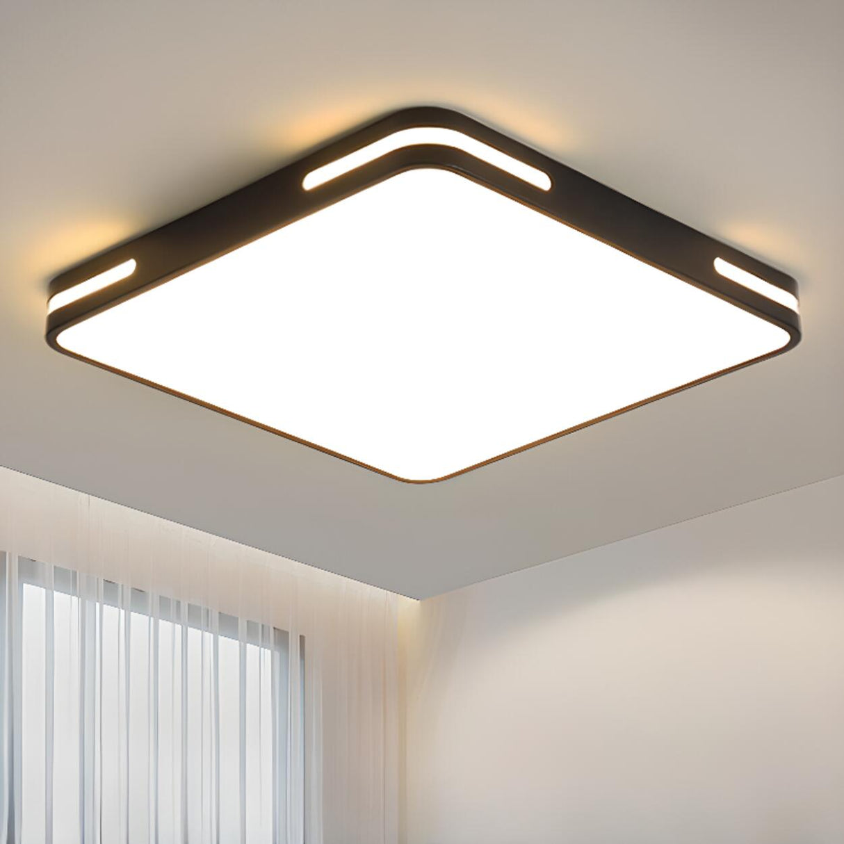 Minimalist White Circle LED Flush Mount Ceiling Light Image - 11