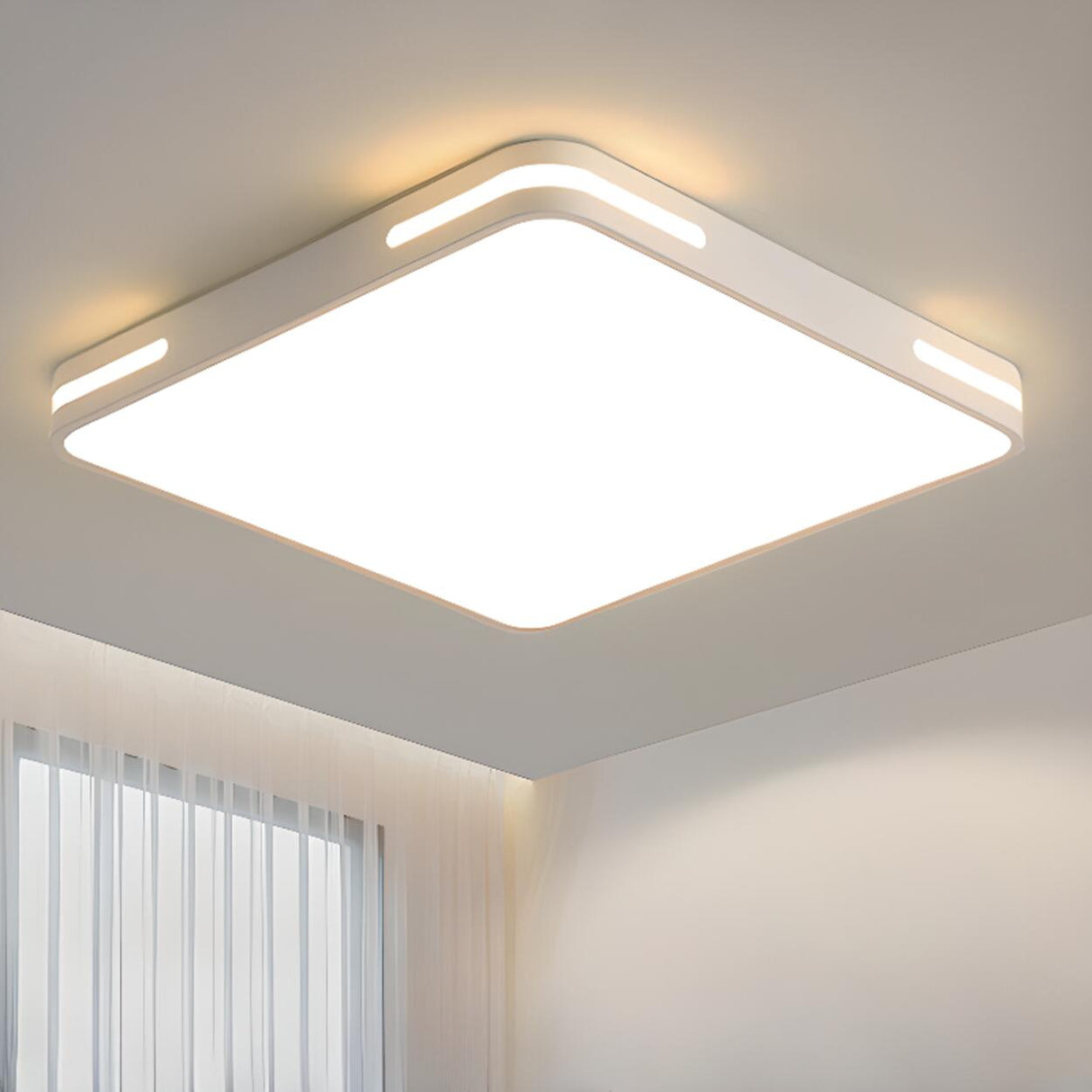 Minimalist White Circle LED Flush Mount Ceiling Light Image - 12