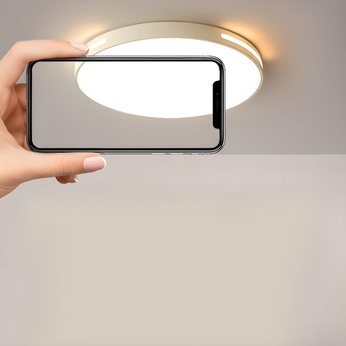 Minimalist White Circle LED Flush Mount Ceiling Light Image - 7