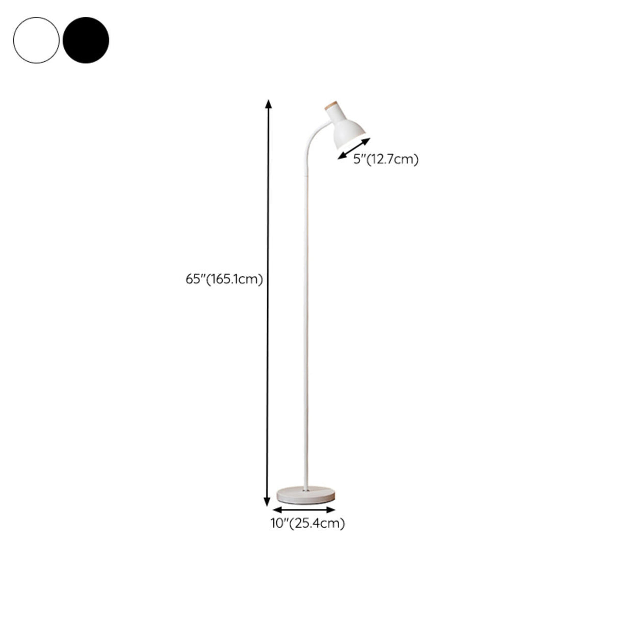 Minimalist White Cone Bedside Reading Floor Lamp 