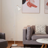 Minimalist White Cone Bedside Reading Floor Lamp Image - 2