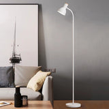 Minimalist White Cone Bedside Reading Floor Lamp Image - 3