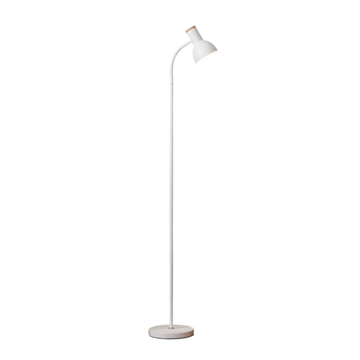 Minimalist White Cone Bedside Reading Floor Lamp Image - 5