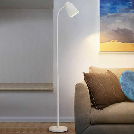 Minimalist White Cone Metal Living Room Floor Lamp Image - 1